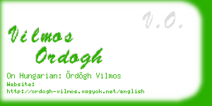vilmos ordogh business card