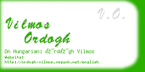 vilmos ordogh business card